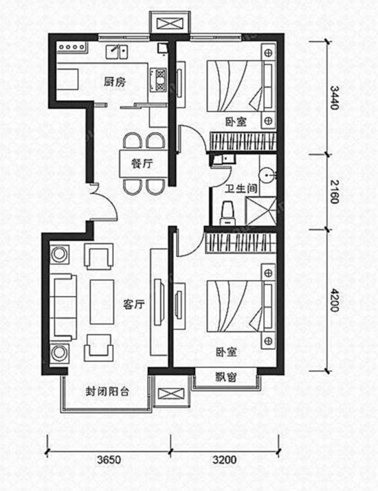 小户型厨卫九游体育收纳图_二居室84小户型九游体育设计图_小户型九游体育户型图