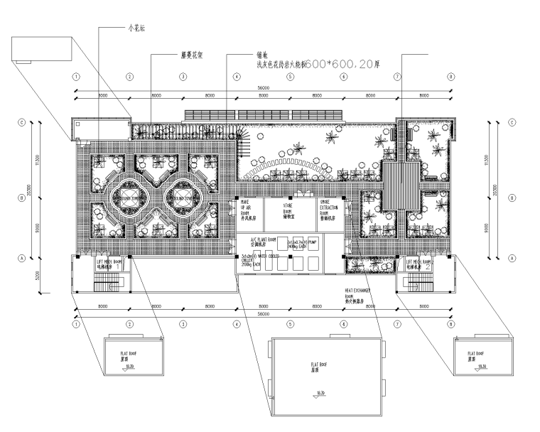 小庭院、屋顶花园景观设计CAD平面图（6套）