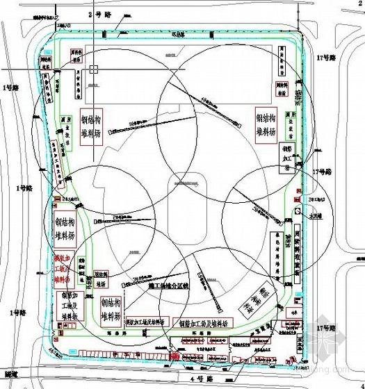 [广东]大型体育场施工组织总设计（创鲁班奖工程，附场区布置图、横道图）