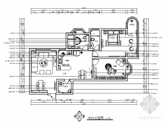 [北京]某现代风格三室两厅样板房精九游体育施工图（含效果）