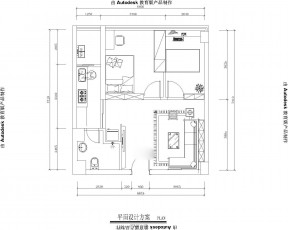 两室一厅平面图
