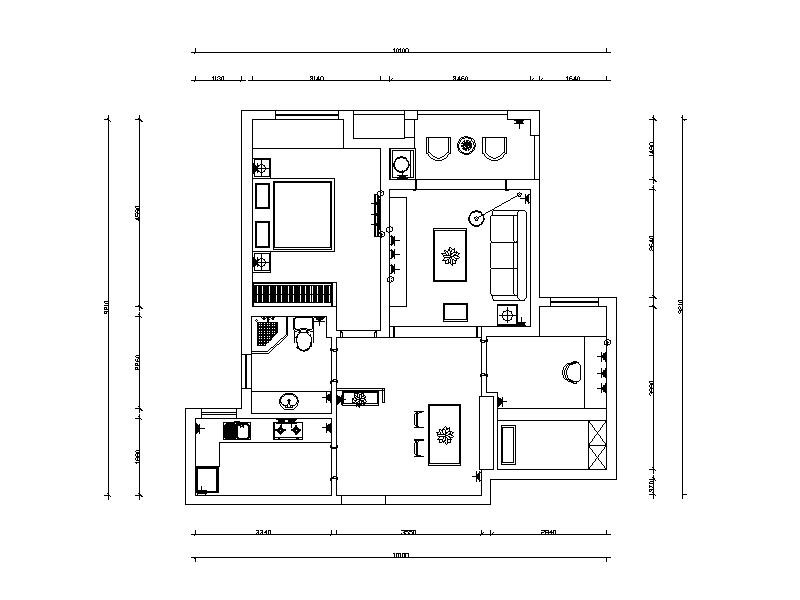 [合肥]温馨舒适简约住宅室内设计CAD施工图（含效果图）