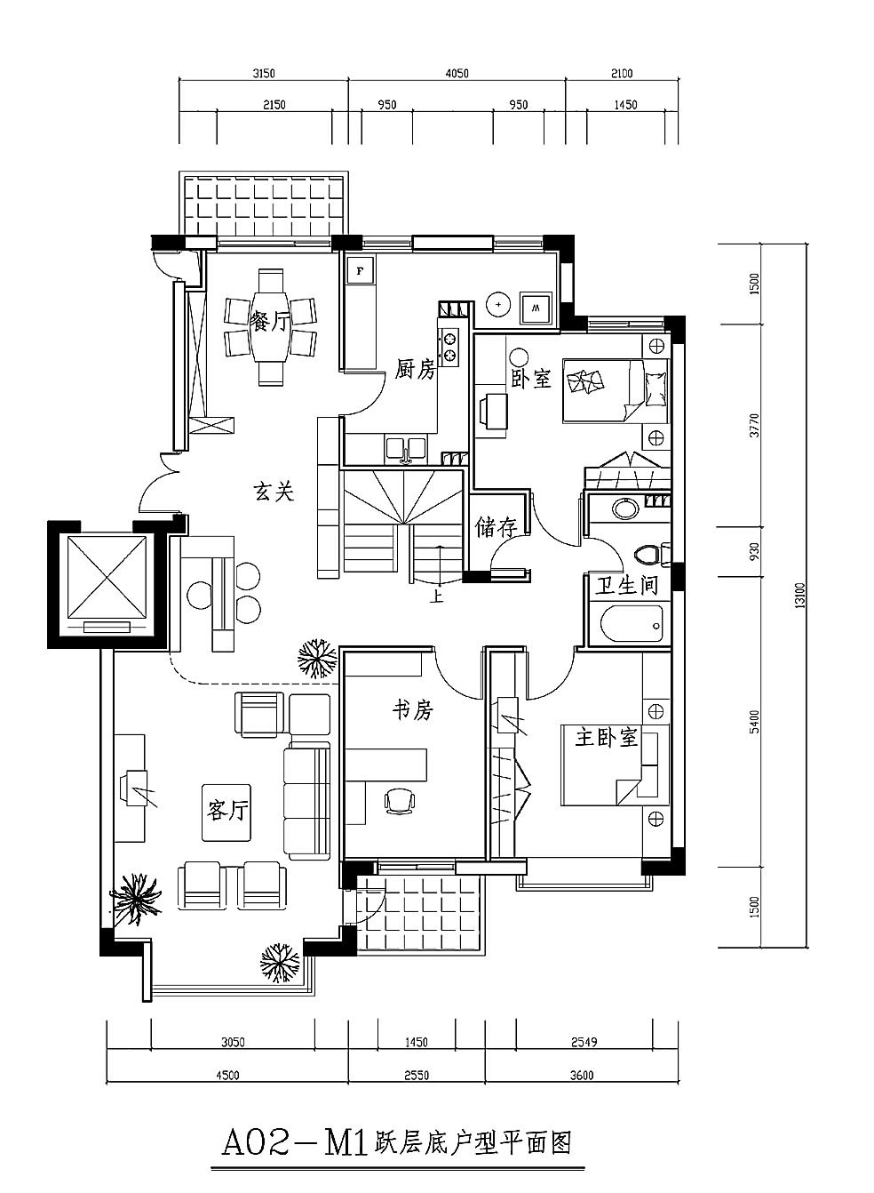 南北通透户型方正二居三居户型图21套（JPG）