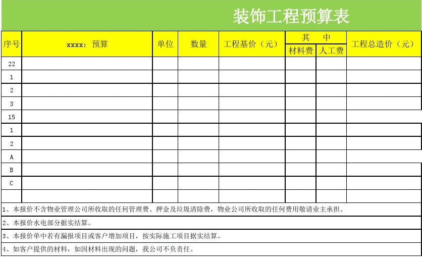 九游体育辅材预算_九游体育厨房预算_全新九游体育预算