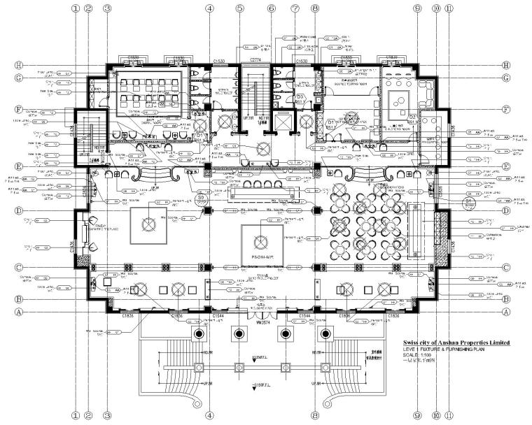 [辽宁]科林瑞城御园办公空间九游体育设计施工图+效果图