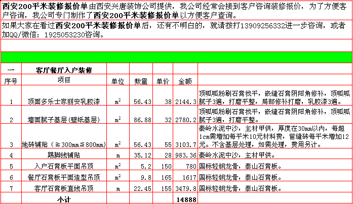 九游体育辅材预算单_九游体育厨房预算_扬州九游体育预算表