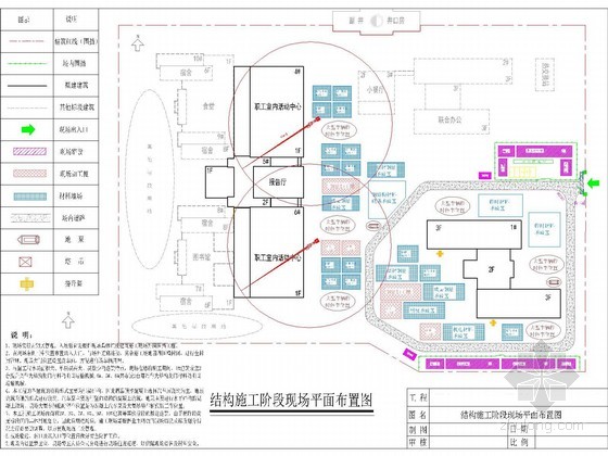 [内蒙古]钢网架结构体育场施工组织设计（平面布置图）