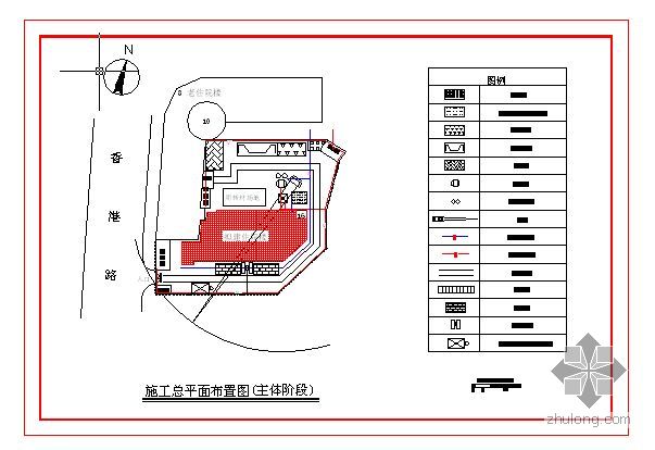 武汉某医院病房楼各阶段施工总平面布置图