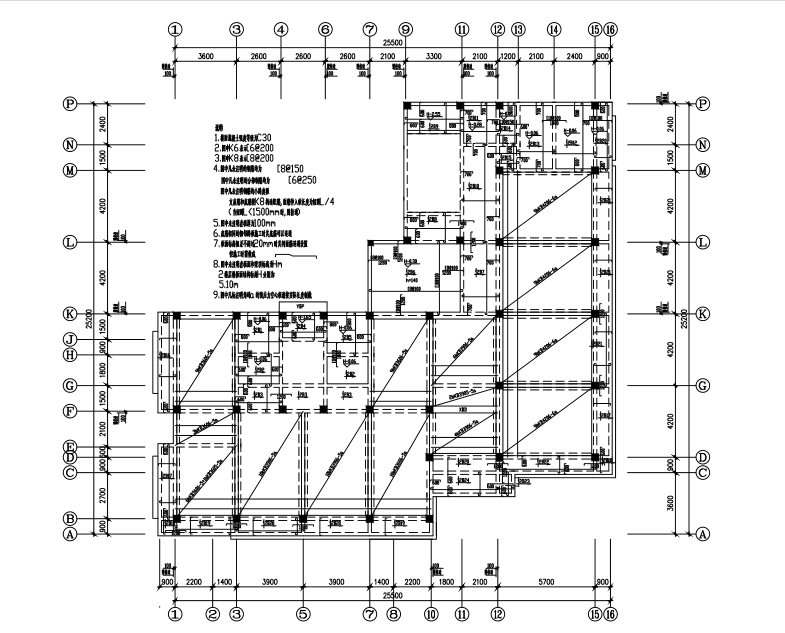 五层框架结构办公楼结构施工图（CAD，17张）