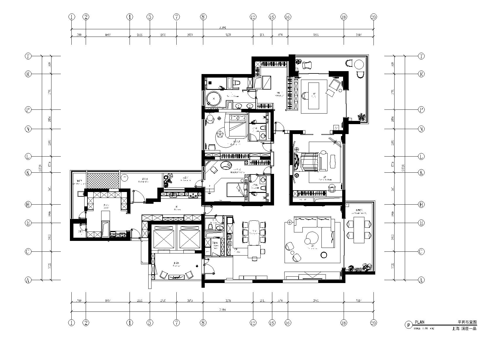 [上海]汤臣一品现代轻奢住宅施工图+效果图