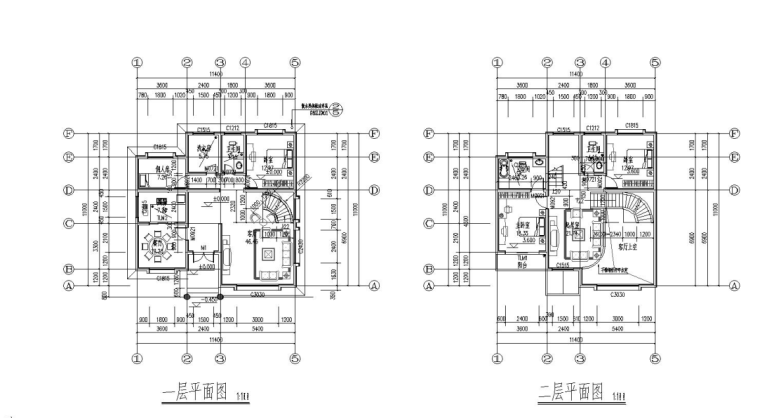 单家独院式别墅建筑施工图设计